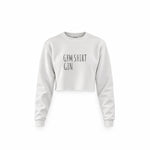 Gin Shirt Crop Sweatshirt – Beyaz – ön görünüm