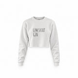 Gin Shirt Crop Sweatshirt – Beyaz – ön görünüm