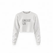 Gin Shirt Crop Sweatshirt – Beyaz – ön görünüm