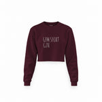 Gin Shirt Crop Sweatshirt – Bordo – ön görünüm