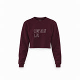 Gin Shirt Crop Sweatshirt – Bordo – ön görünüm