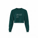 Gin Shirt Crop Sweatshirt – Koyu Yeşil – ön görünüm