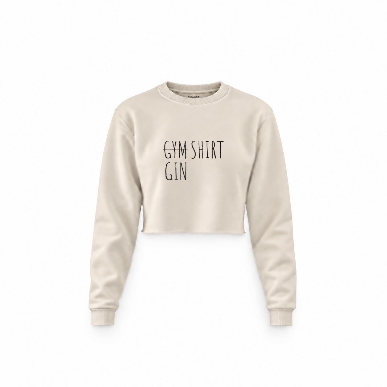Gin Shirt Crop Sweatshirt – Krem – ön görünüm
