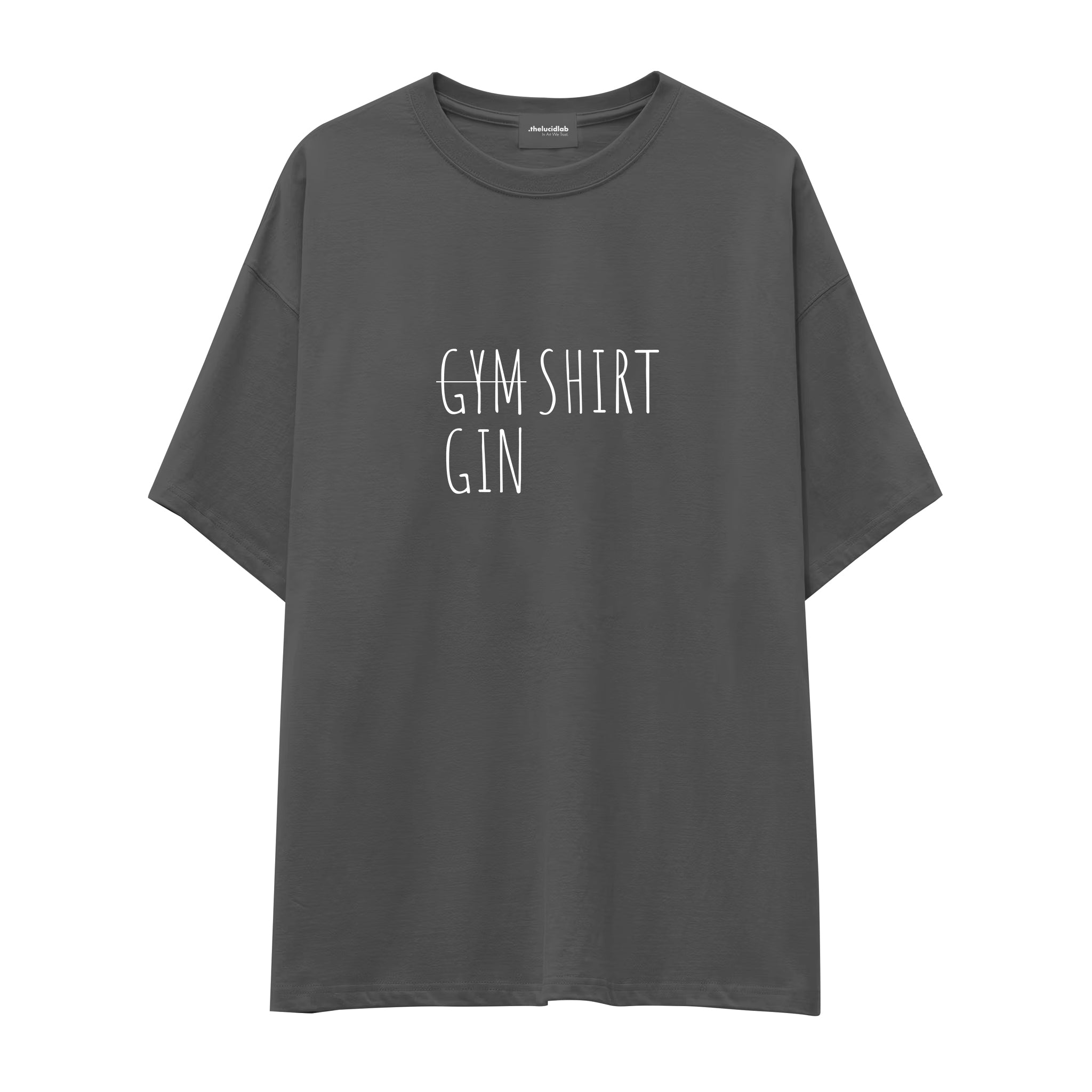 Gin Shirt Oversize Tişört — Antrasit — ön görünüm