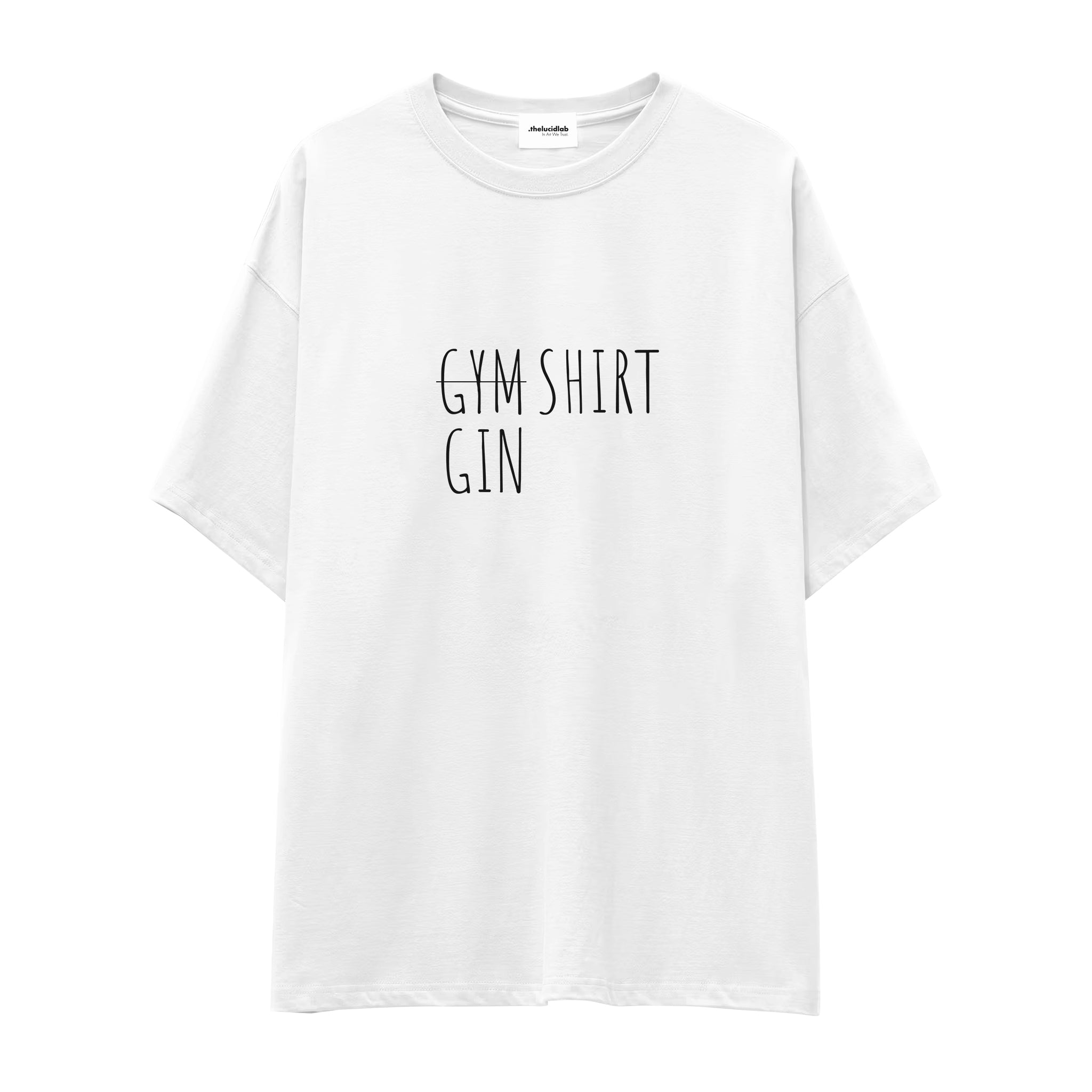 Gin Shirt Oversize Tişört — Beyaz — ön görünüm