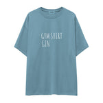 Gin Shirt Oversize Tişört — Çelik Mavi — ön görünüm