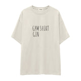 Gin Shirt Oversize Tişört — Ekru — ön görünüm