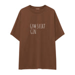 Gin Shirt Oversize Tişört — Kahverengi — ön görünüm
