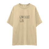 Gin Shirt Oversize Tişört — Krem — ön görünüm