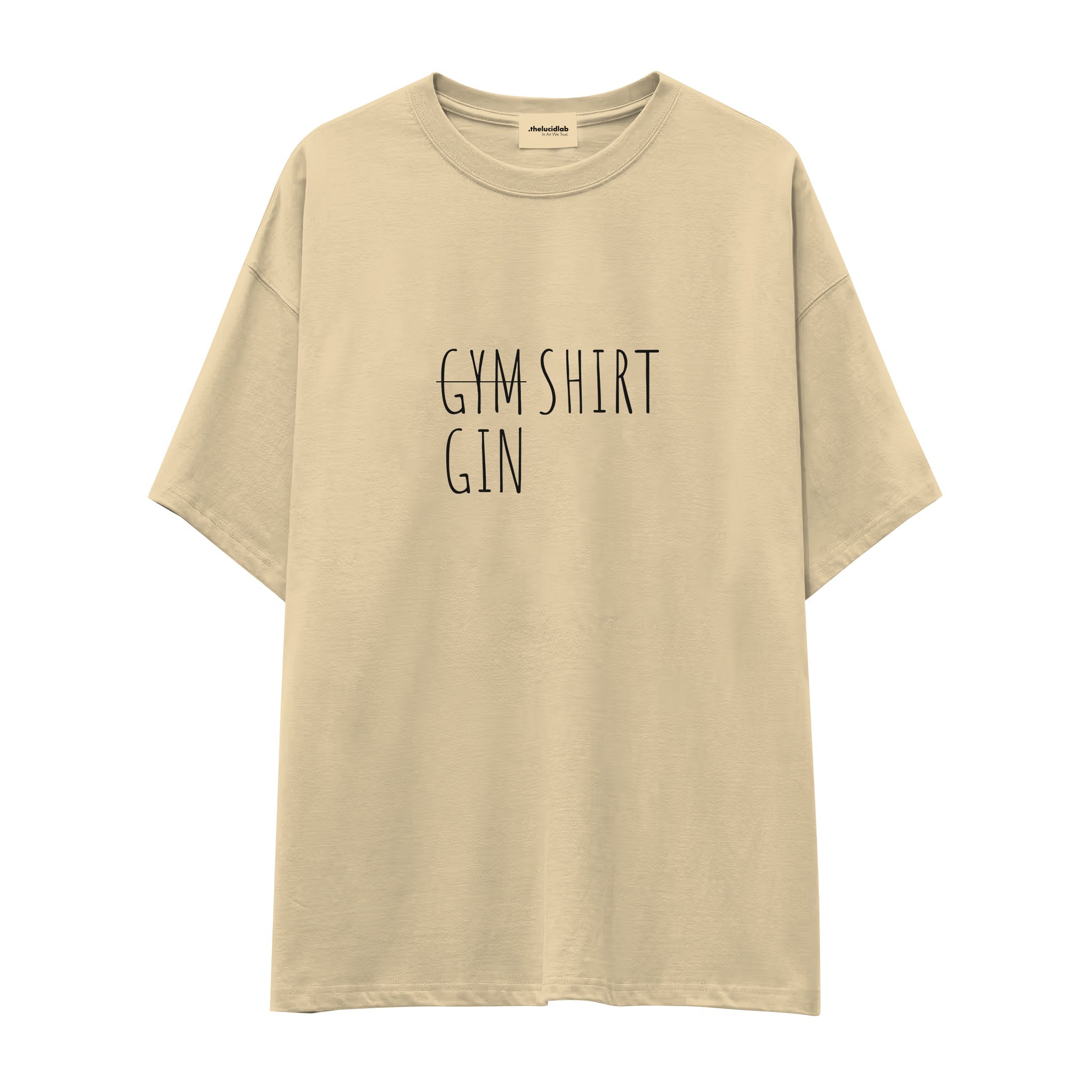 Gin Shirt Oversize Tişört — Krem — ön görünüm