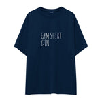 Gin Shirt Oversize Tişört — Lacivert — ön görünüm