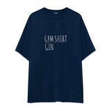 Gin Shirt Oversize Tişört — Lacivert — ön görünüm