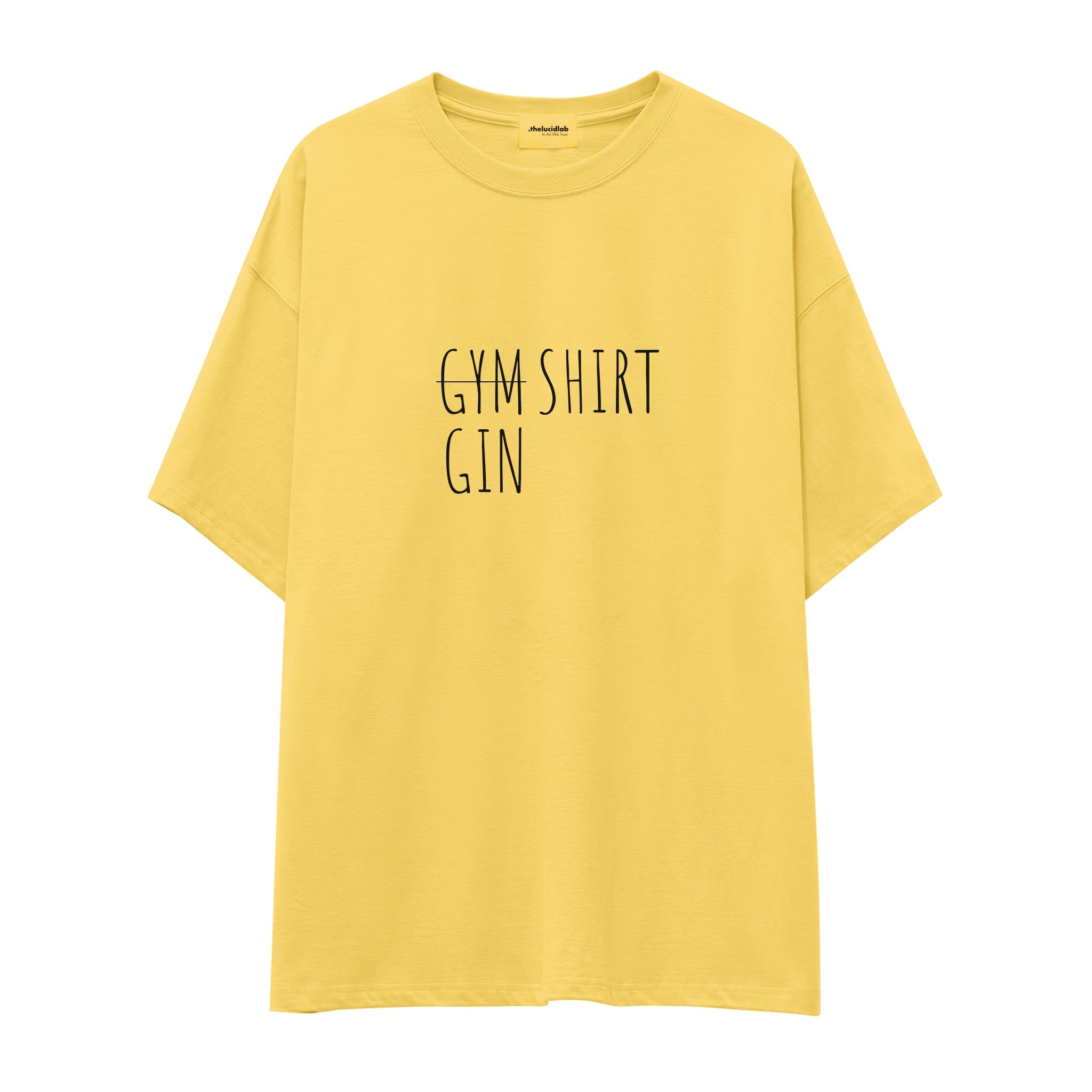 Gin Shirt Oversize Tişört — Sarı — ön görünüm