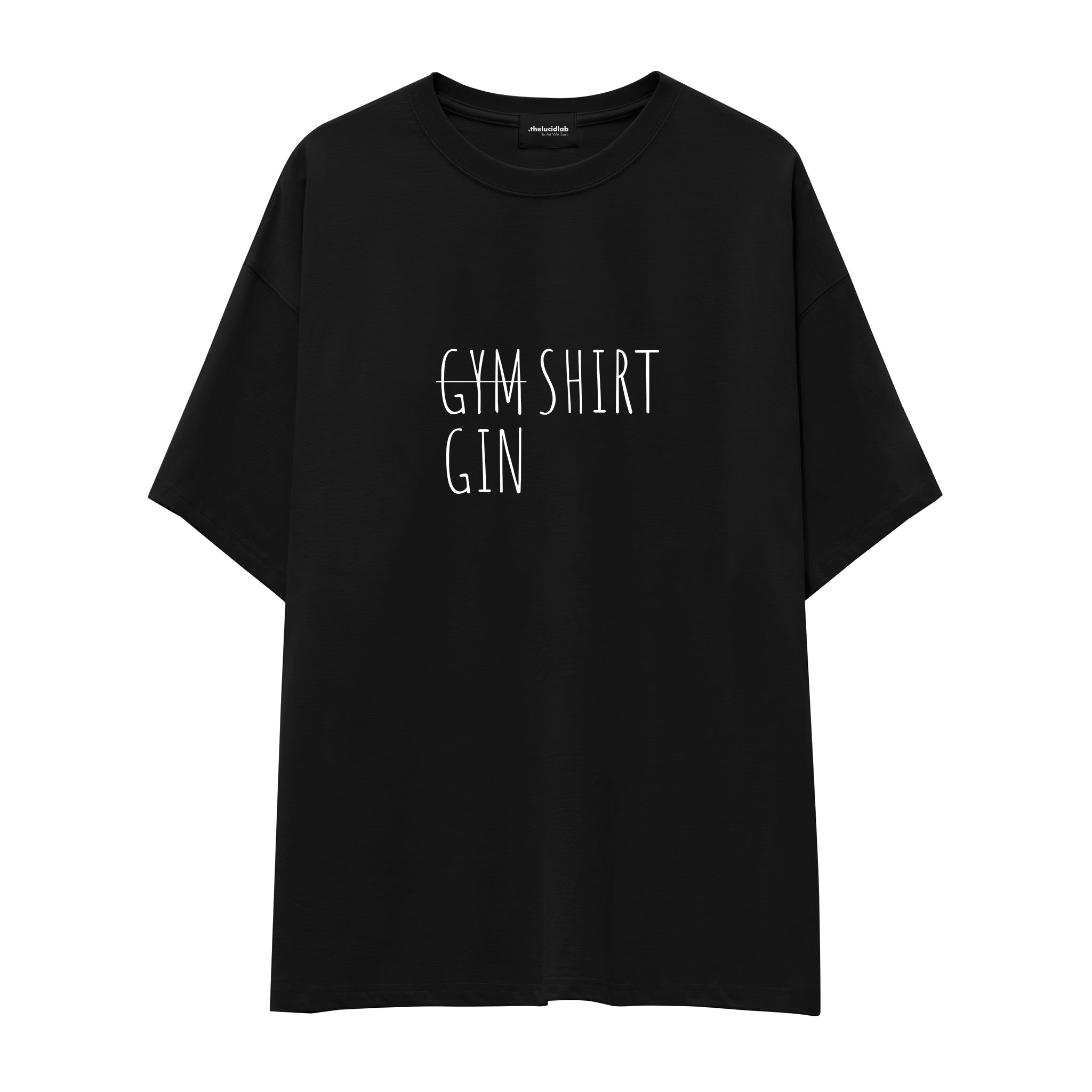 Gin Shirt Oversize Tişört — Siyah — ön görünüm