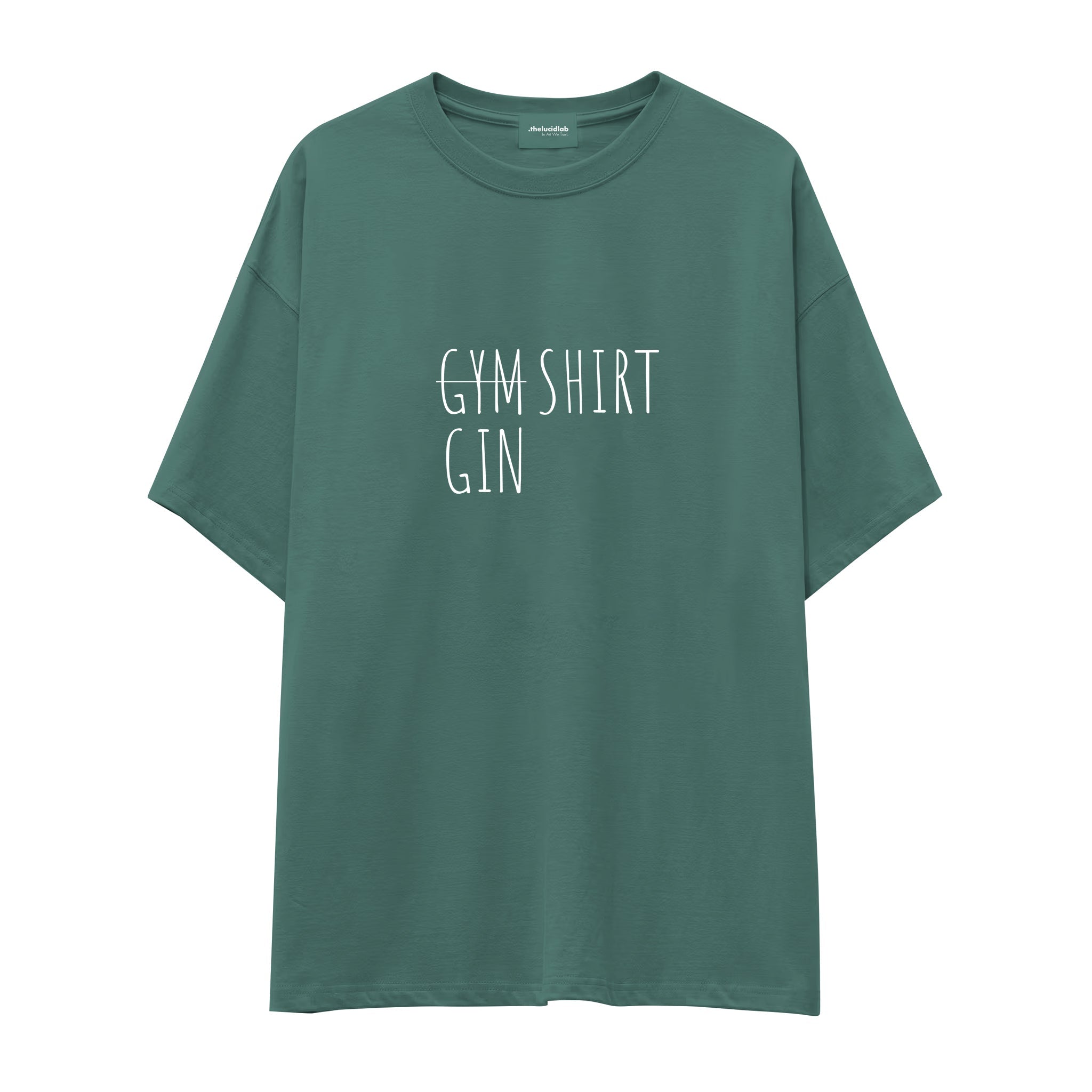 Gin Shirt Oversize Tişört — Yeşil — ön görünüm