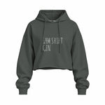 Gin Shirt Oversize Crop Hoodie – Antrasit – ön görünüm
