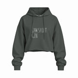 Gin Shirt Oversize Crop Hoodie – Antrasit – ön görünüm