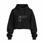 Gin Shirt Oversize Crop Hoodie – Siyah – ön görünüm