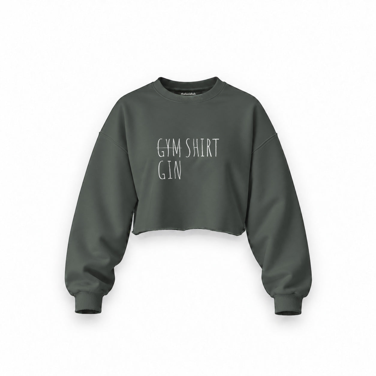 Gin Shirt Oversize Crop Sweatshirt – Antrasit – ön görünüm