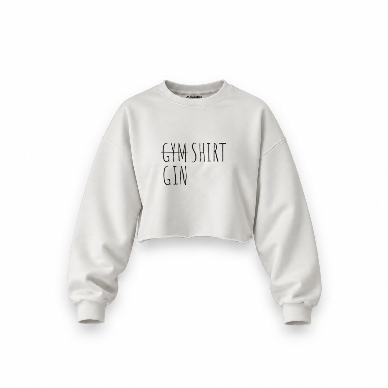 Gin Shirt Oversize Crop Sweatshirt – Beyaz – ön görünüm