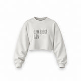 Gin Shirt Oversize Crop Sweatshirt – Beyaz – ön görünüm