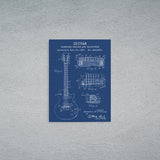 Gibson Les Paul Gitar Blueprint Kanvas Tablo