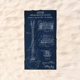 Gibson Les Paul Guitar Navyblue Beach Towel