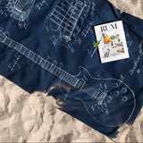 Gibson Les Paul Guitar Navyblue Beach Towel