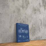 Harley Davidson Model 28B Motorcycle Blueprint Canvas Print