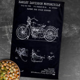 Harley Davidson Model 28B Motosiklet Chalkboard Mutfak Havlusu