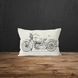 Harley Davidson Model 28B Motorcycle Ivory Double Sided Pillow Case