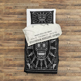 Harley Davidson Model 28B Ivory & Mexican Skull Black/White Mandala Çift Taraflı Nevresim Takımı