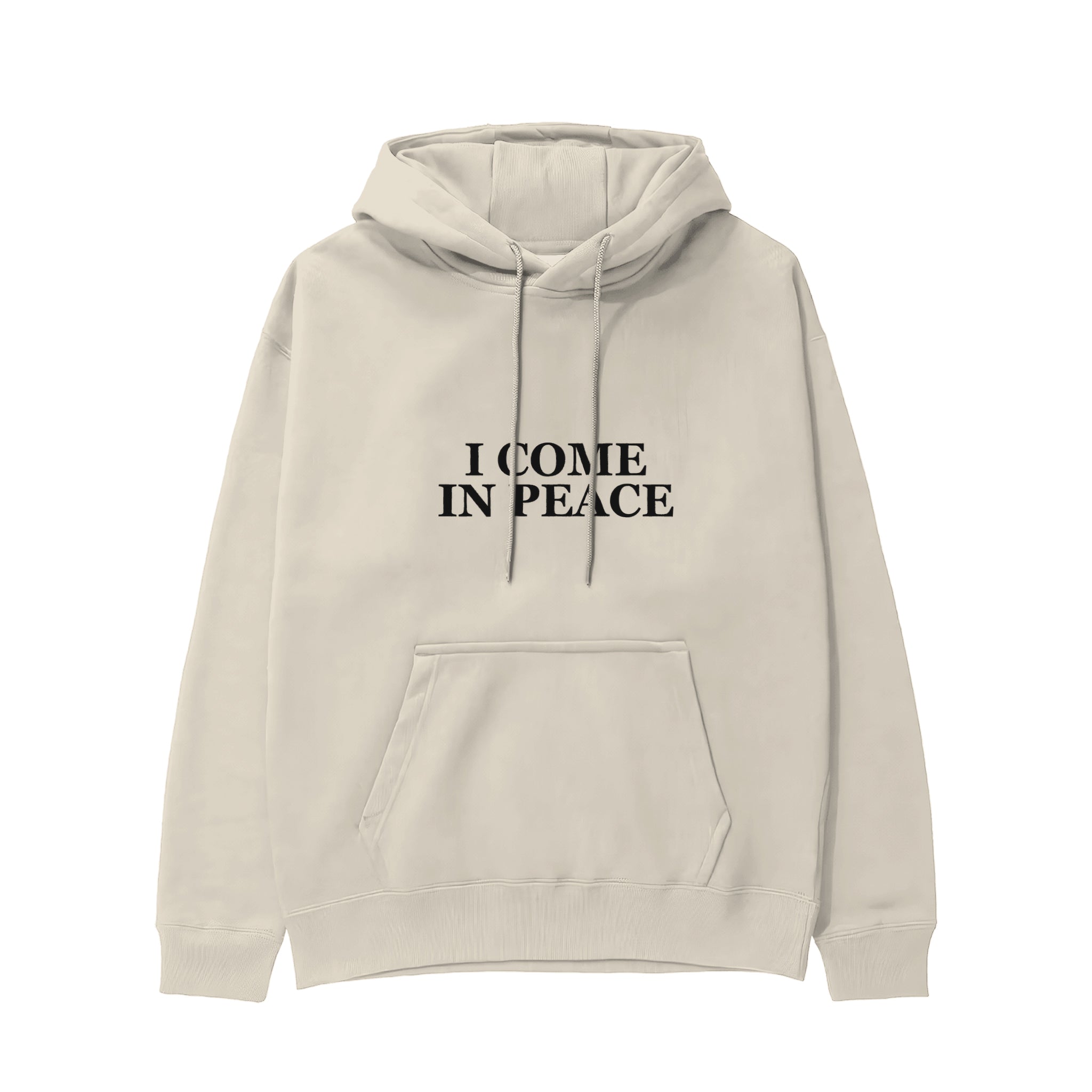 ICOMPEACE Regular Hoodie – Krem – ön görünüm