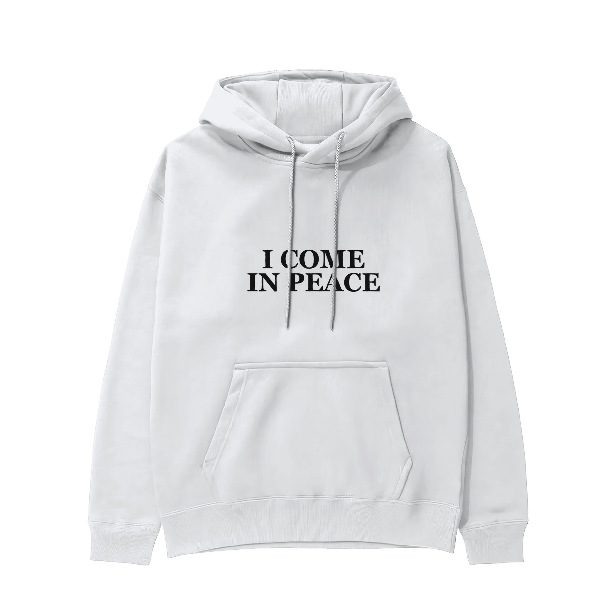 ICOMPEACE Regular Hoodie – Beyaz – ön görünüm