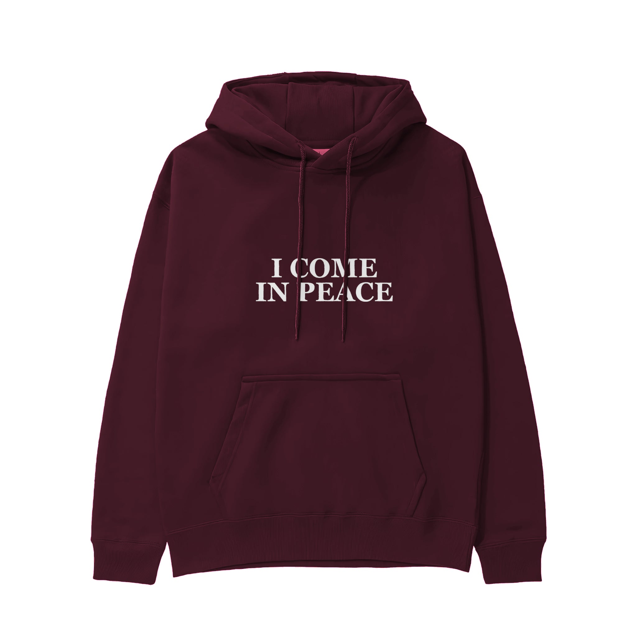 ICOMPEACE Regular Hoodie – Bordo – ön görünüm