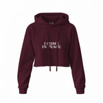 ICOMPEACE crop hoodie – Bordo – ön görünüm