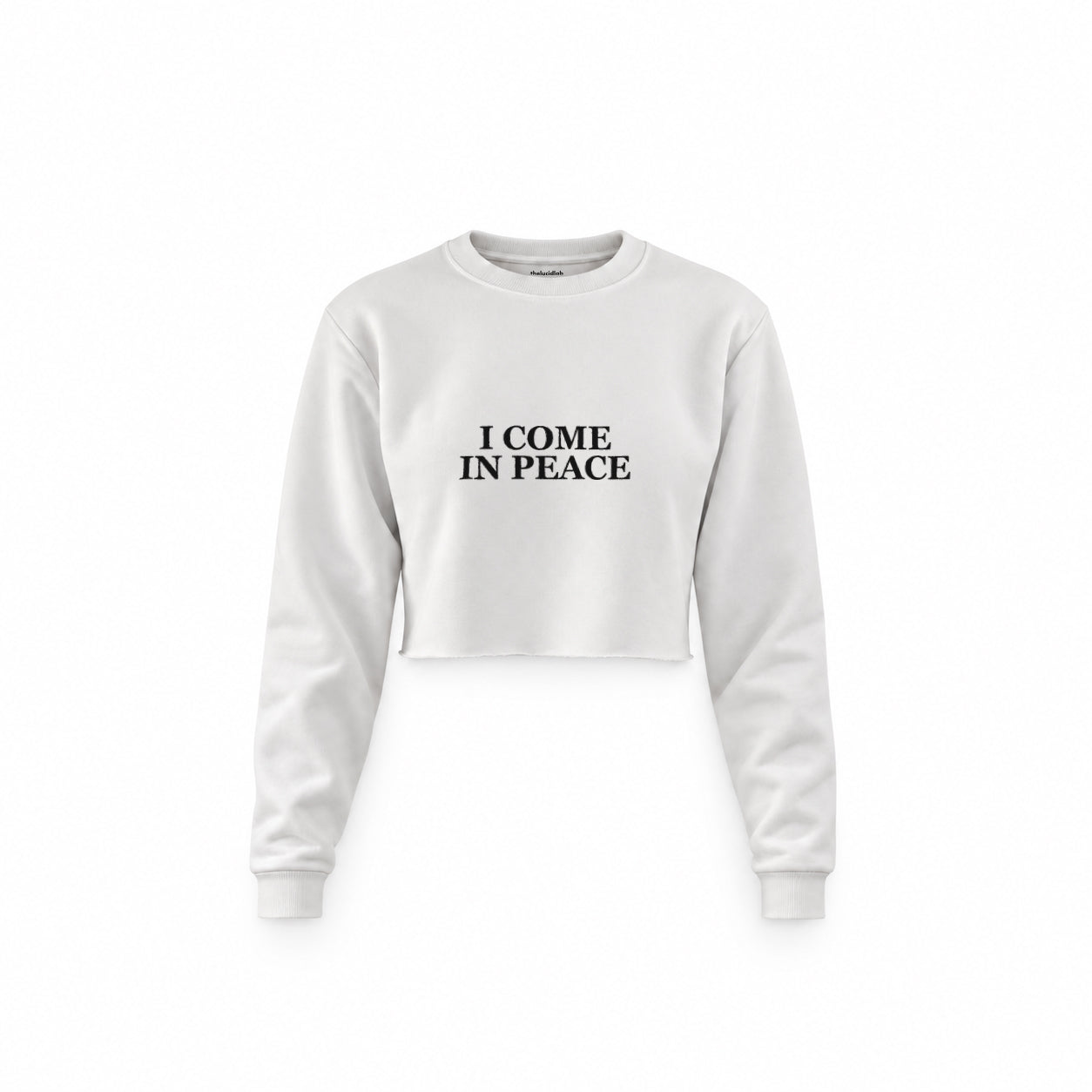 ICOMPEACE crop sweatshirt – Beyaz – ön görünüm