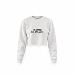 ICOMPEACE crop sweatshirt – Beyaz – ön görünüm