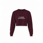 ICOMPEACE crop sweatshirt – Bordo – ön görünüm