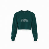 ICOMPEACE crop sweatshirt – Koyu Yeşil – ön görünüm