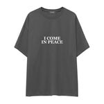 I Come in Peace Oversize Tişört — Antrasit — ön görünüm