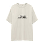 I Come in Peace Oversize Tişört — Ekru — ön görünüm