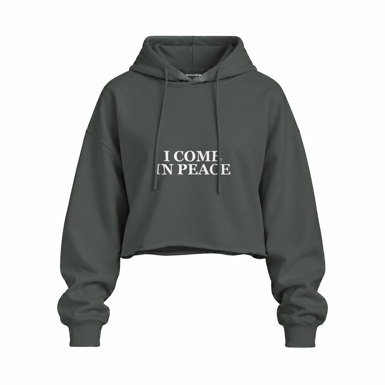 ICOMPEACE oversize crop hoodie – Antrasit – ön görünüm