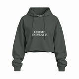 ICOMPEACE oversize crop hoodie – Antrasit – ön görünüm