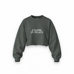 ICOMPEACE oversize crop sweatshirt – Antrasit – ön görünüm