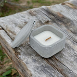 Sakura Scented Mini Concrete Candle with Wooden Wick Lid