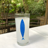 a Fish / Fish Printed Paşabahçe Raki Glass