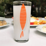 Orange Fish / Orange Fish Printed Paşabahçe Raki Glass
