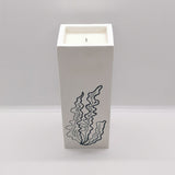 Blue Coral v2 / Coral Printed Concrete Candle