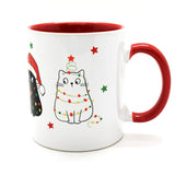 Christmas Cats Fun New Year Cup with Handle